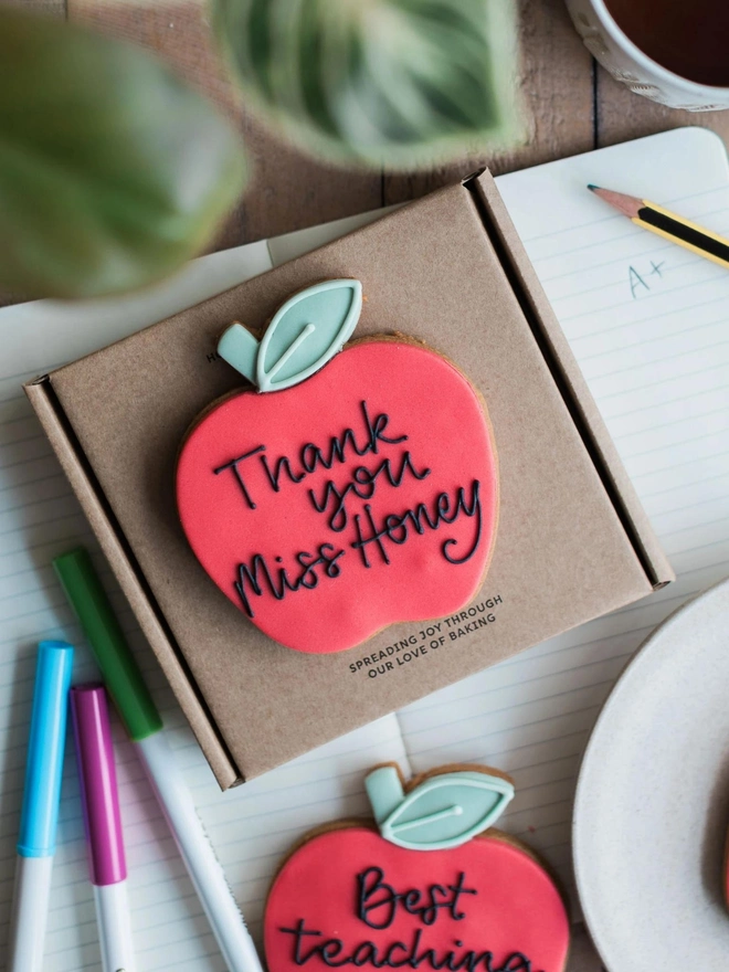 Personalised Thank You Teacher Apple Biscuit