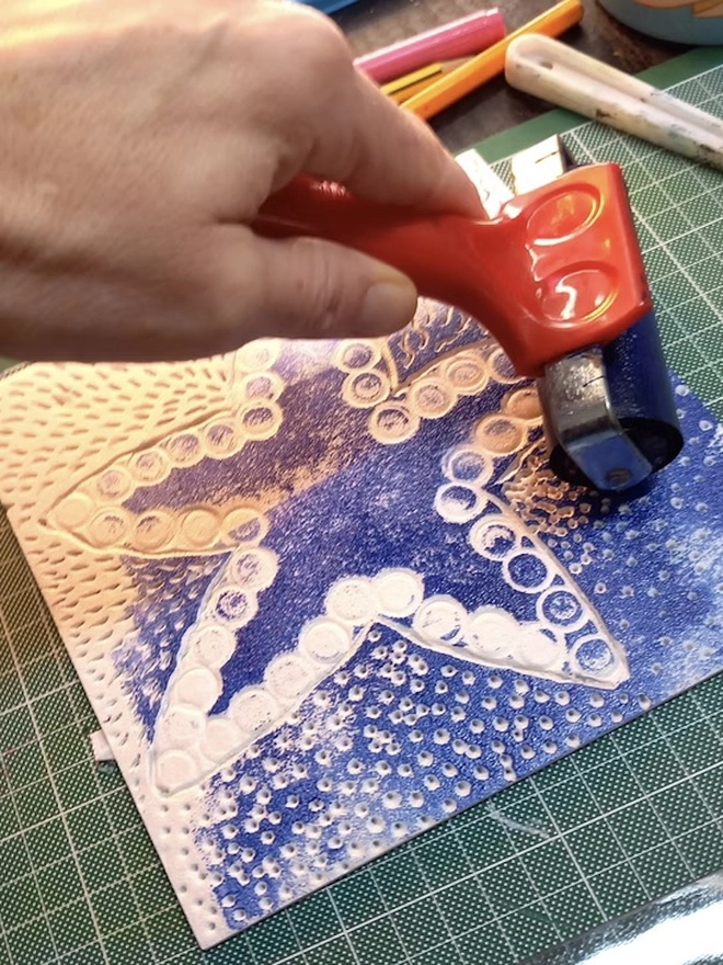 Poly Block Printing Craft Kit, drawing illustrations. 