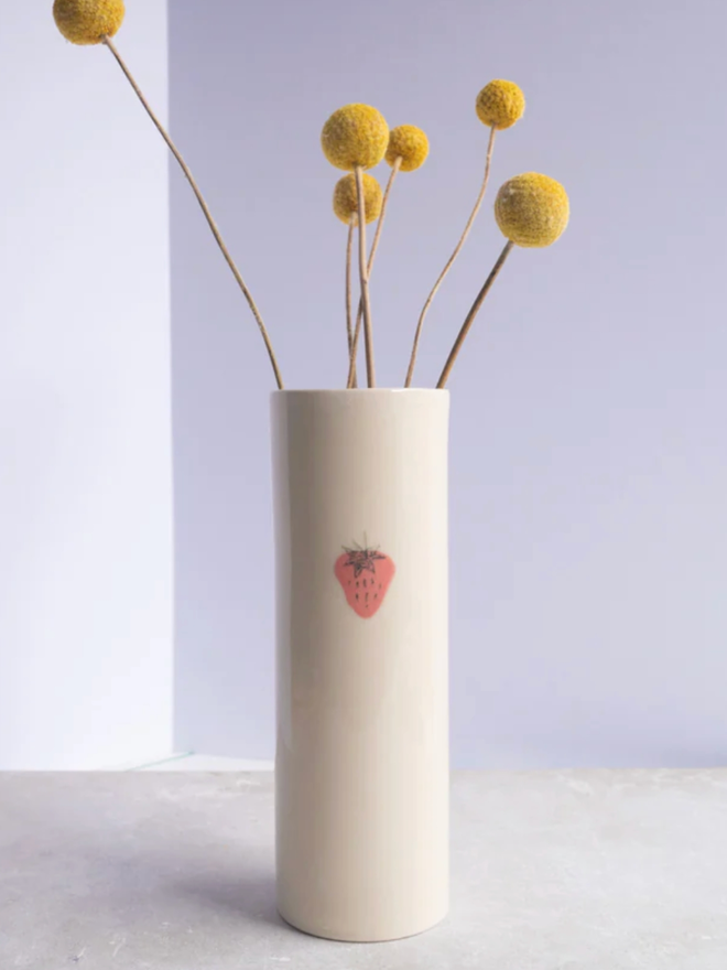 Symbol Vase. A vase with a strawberry design.