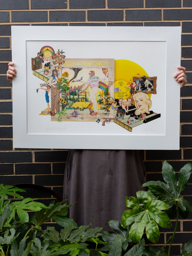 Goodbye Yellow Brick Road by Elton John ‘LP’ print of an original collaged artwork.
