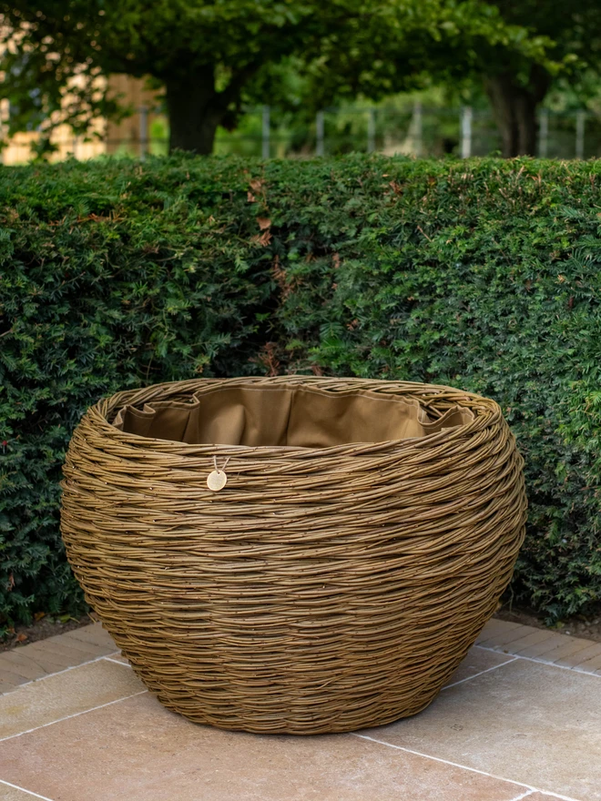 Woven willow garden planter