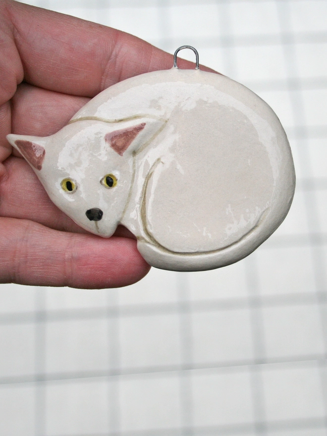 ceramic cat Christmas tree decoration