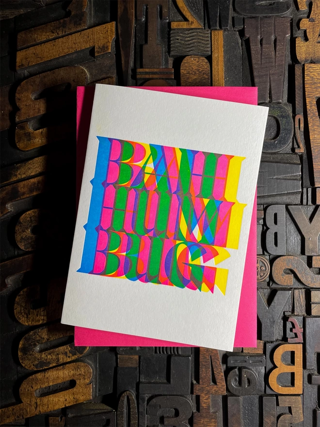 Bah Humbug! | Vibrant Christmas Letterpress Card