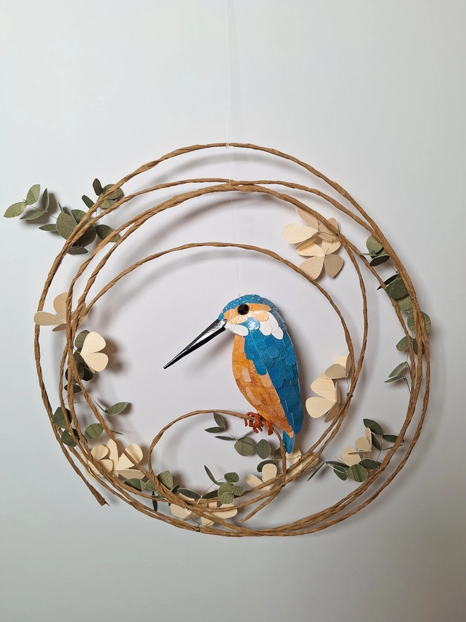 back view of a kingfisher wall sculpture