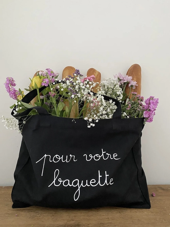 'For your Baguette' Large Black Bag