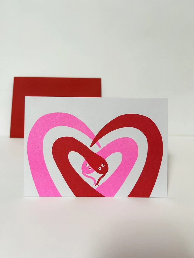 Worm Snake Love Card