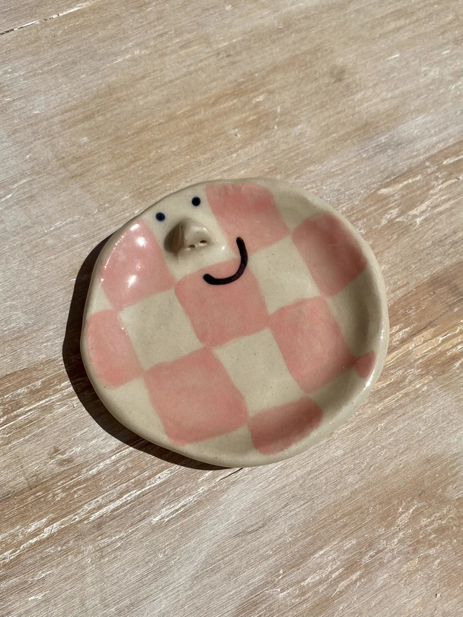 Rose ceramic trinket tray