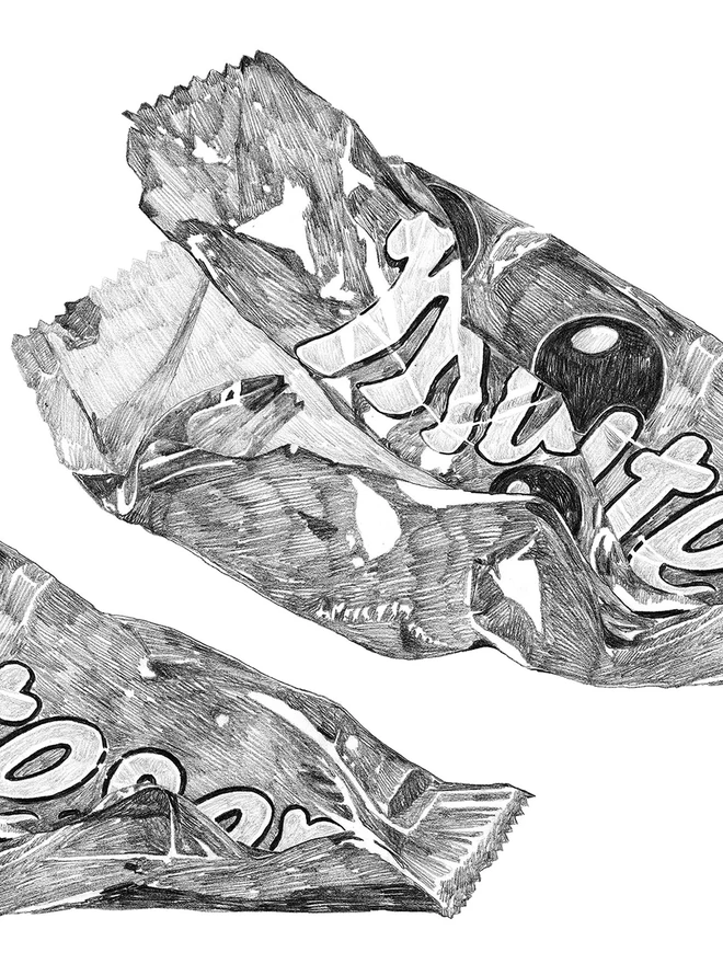 Detail of Crumpled chocolate bar 4 Art Print