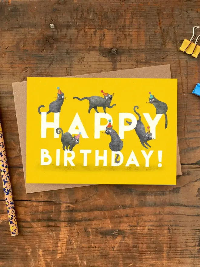 happy birthday cat card