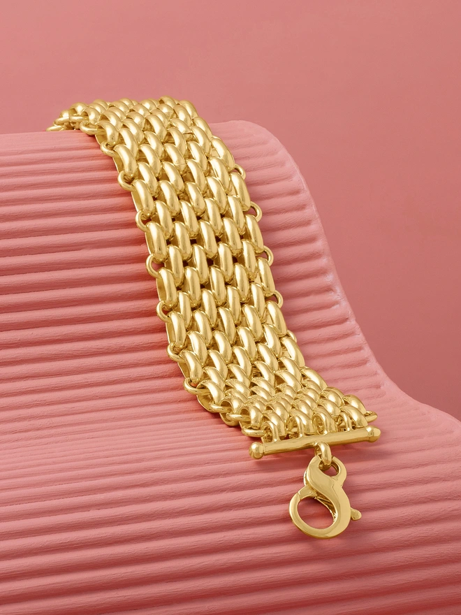 Gold Woven Chain Bracelet