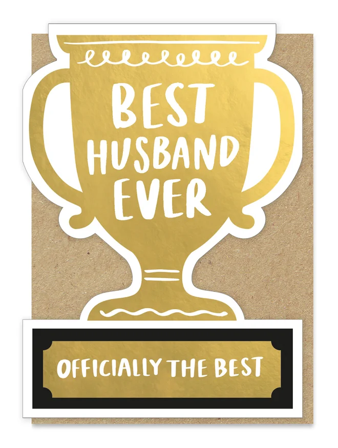 best husband gold trophy card