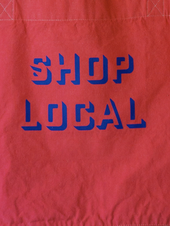 shop local red bag