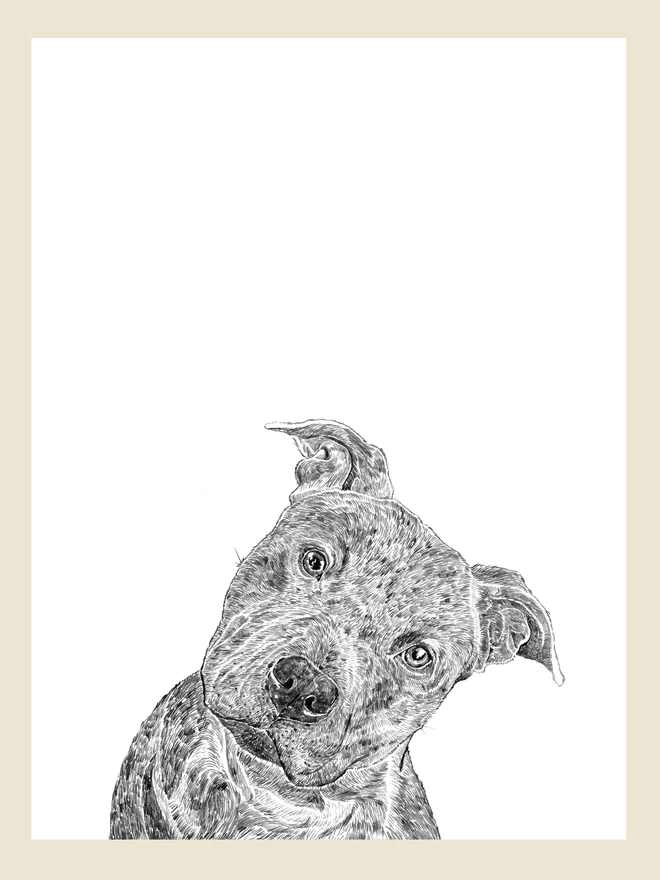 Artwork of staffordshire bull terrier art print