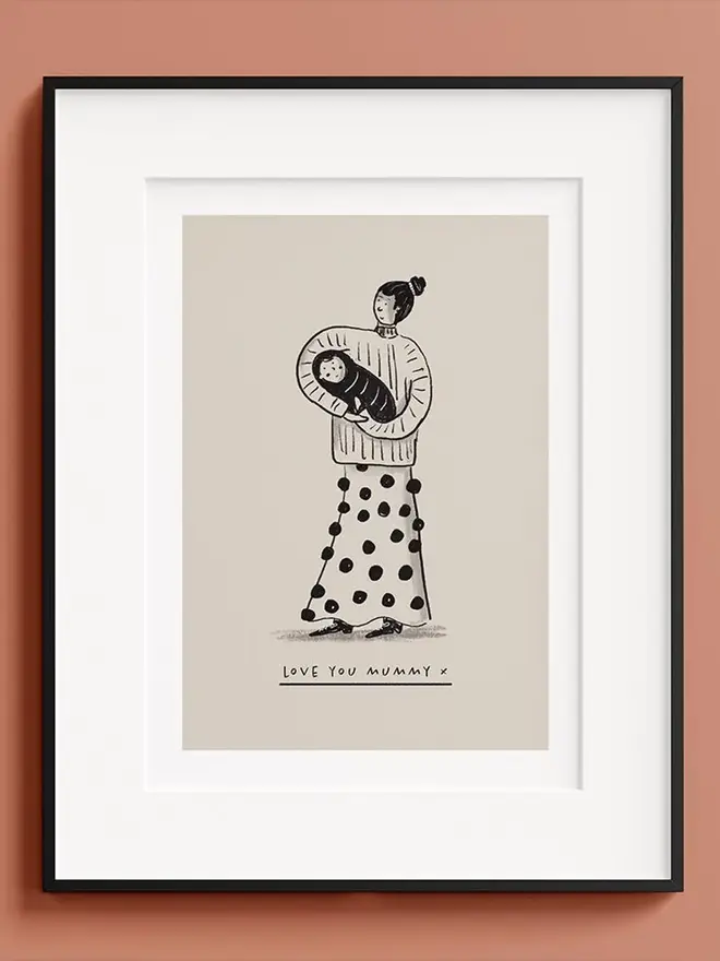 new mum illustrated portrait