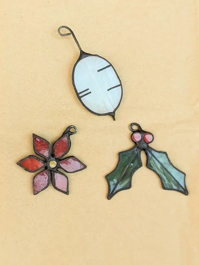 Stained Glass Christmas Tree Decorations (Set Of 3)