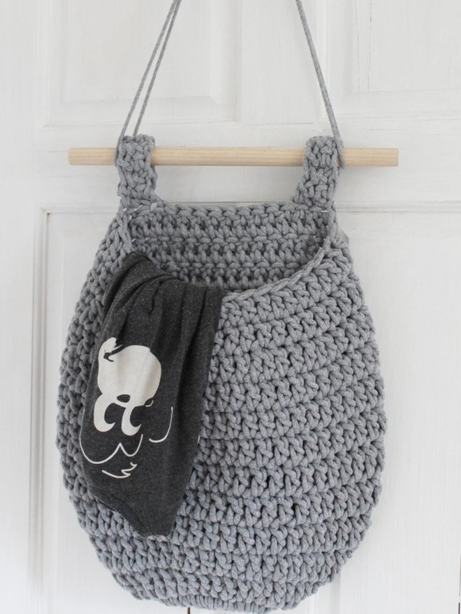 Zuri House. Large dark grey hanging basket.