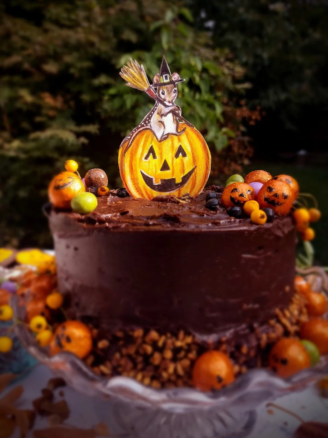 witch mouse halloween cake topper