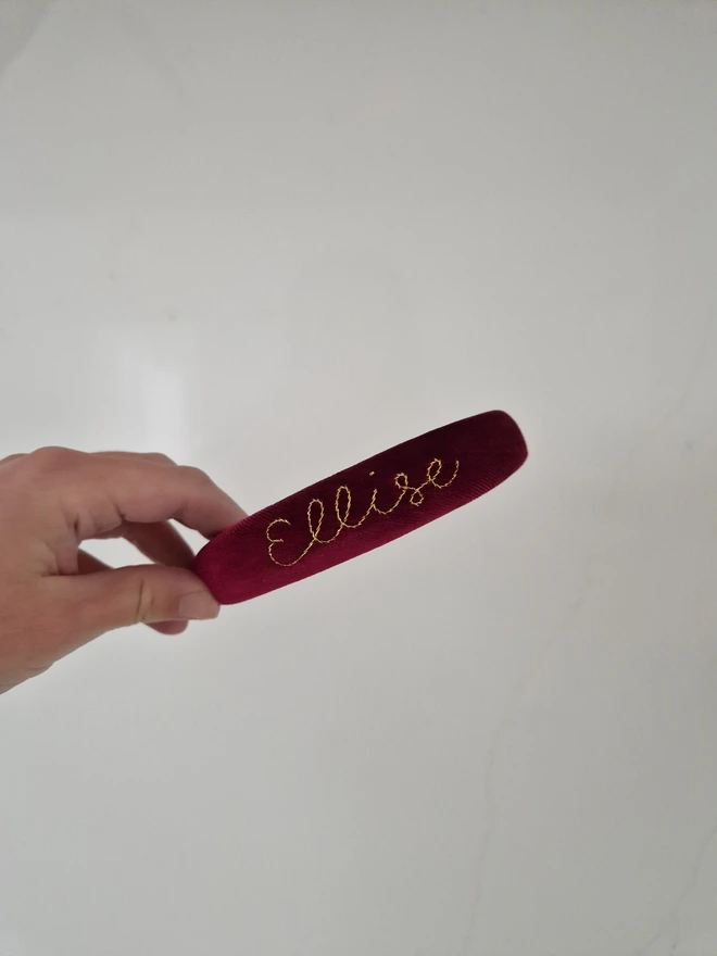 red velvet personalised headband