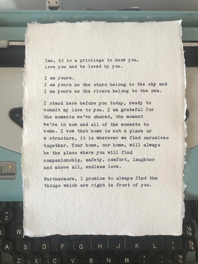 Custom Typewriter Print