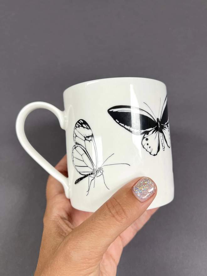 Fine Bone China Butterfly Mug - Holly & Co