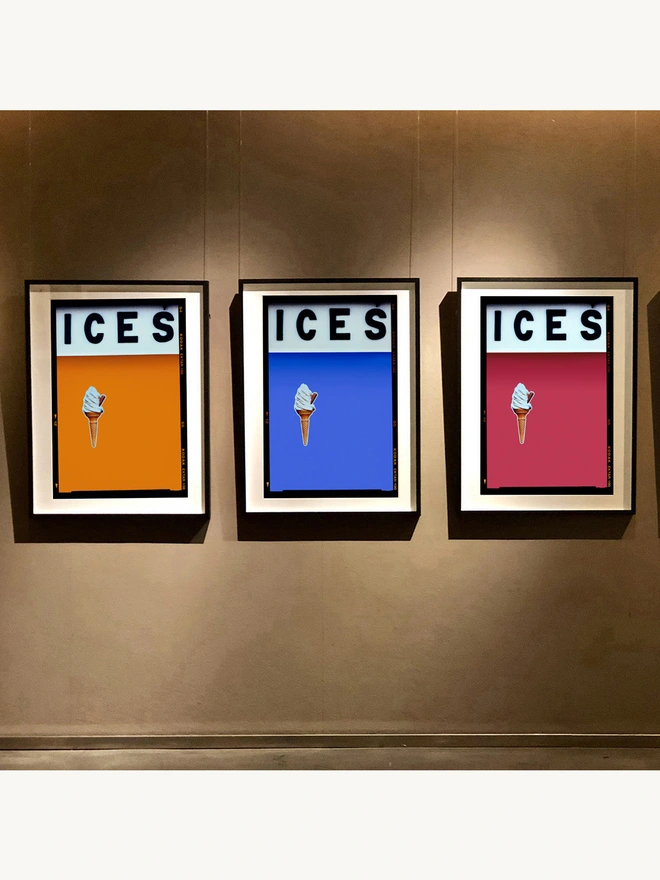 Richard Heeps Ices set colour typography photography pop art print framed in black