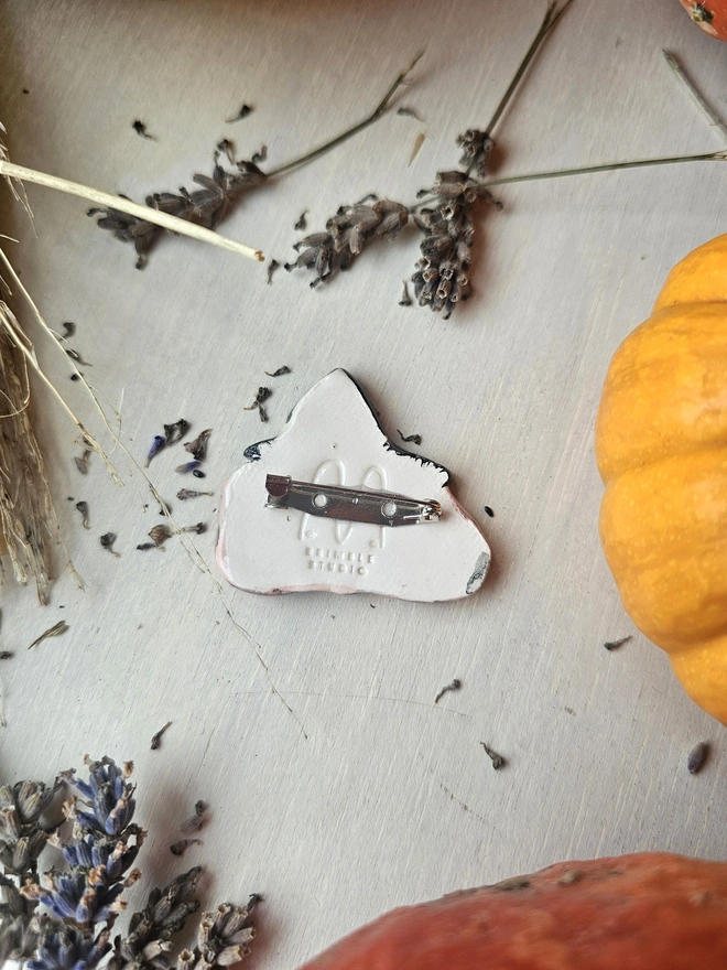 Witch ceramic halloween brooch