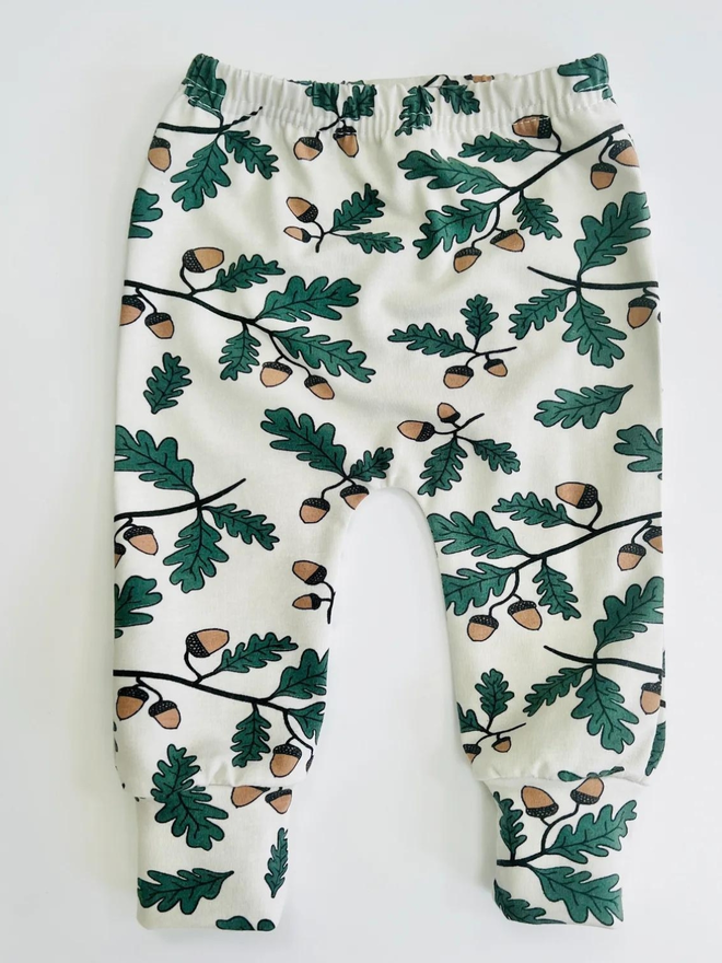 Cream 'Little Acorn' Organic Cotton Leggings