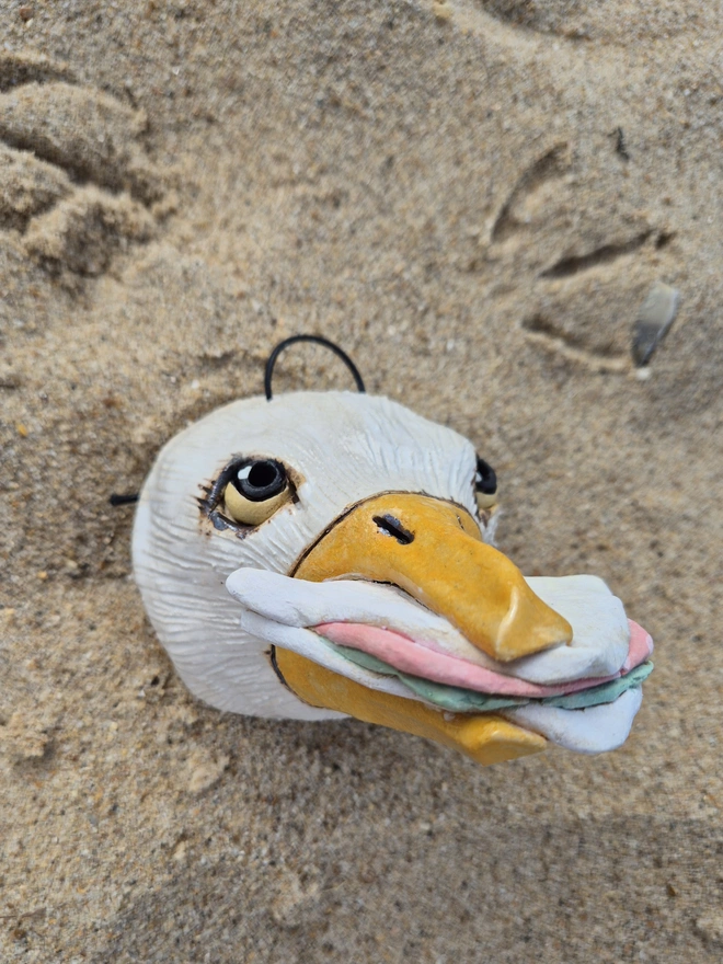Pesky Seagull With ham sandwich 