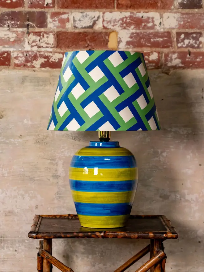 Green & Blue Stripe Lamp