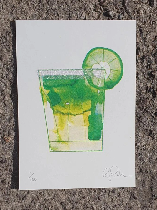 Mini Margarita Glittered Screen Print