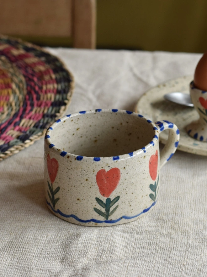 handmade heart mug pottery
