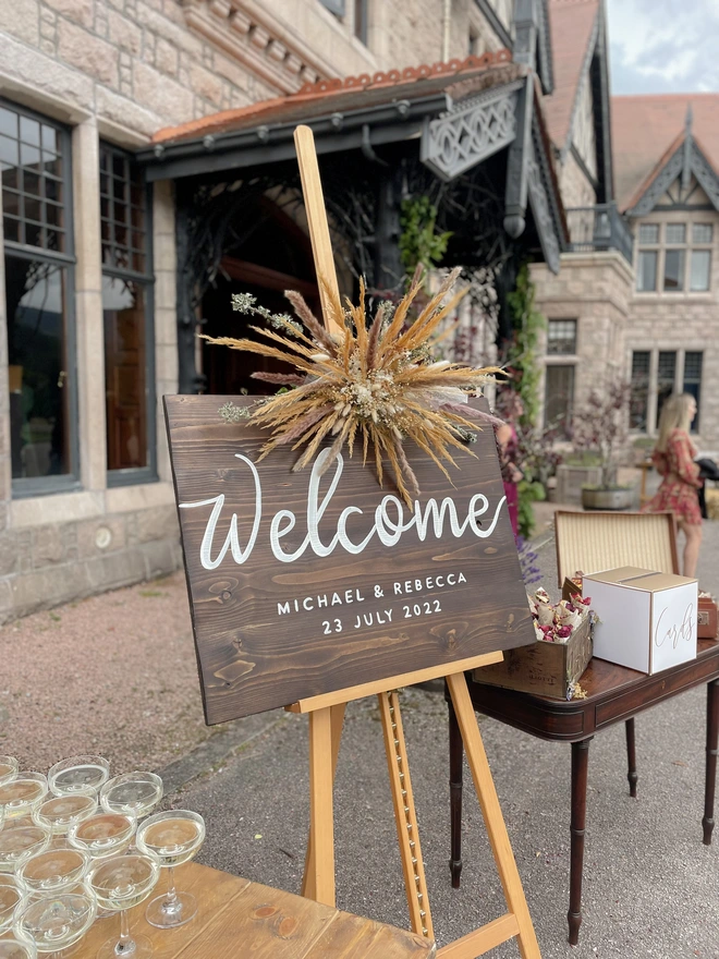 Wooden Wedding Welcome Board