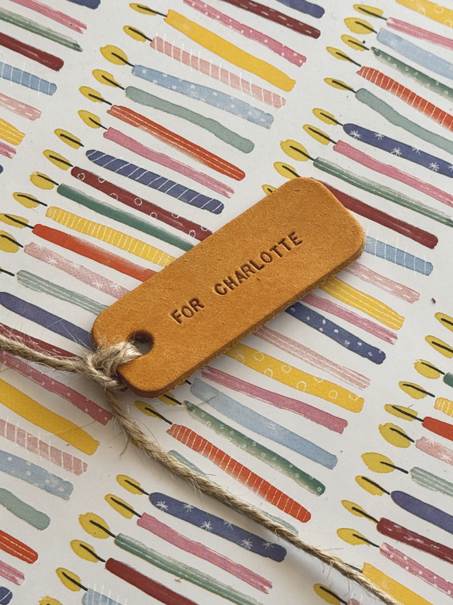 personalised yellow gift tag label 