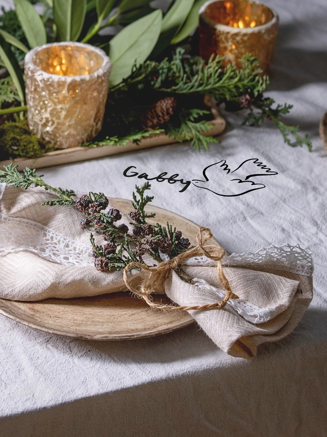 personlaised dove place name tablecloth sticker