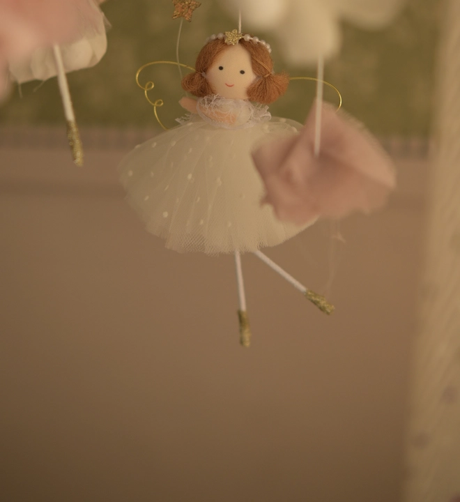 Felt fairy mobile, fairy mobile, crib mobile, nursery décor, baby girl gift, pastel nursery, magical nursery, woodland nursery décor.
