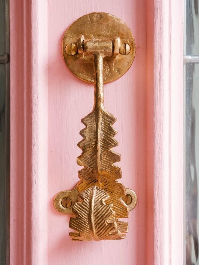 Ghanaian Ashanti Brass Door Knocker 'Feather'