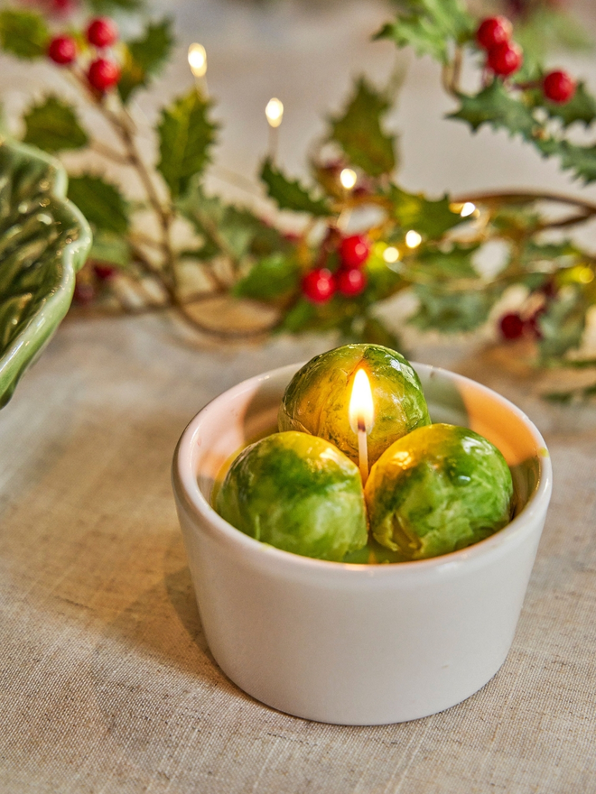 Brussel sprout candle