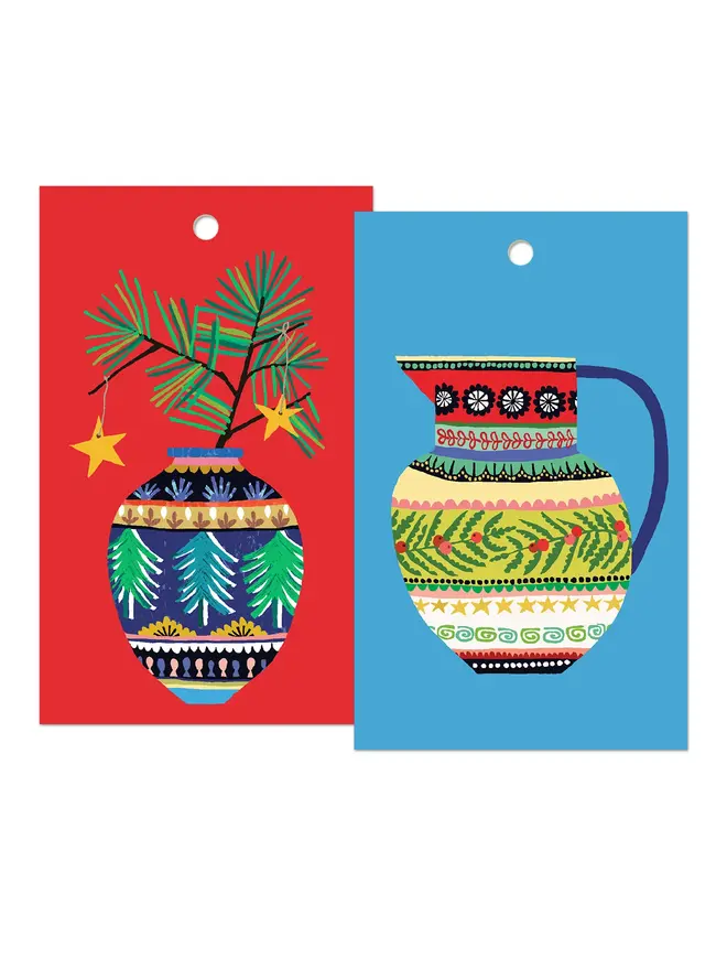 illustrated christmas gift tags