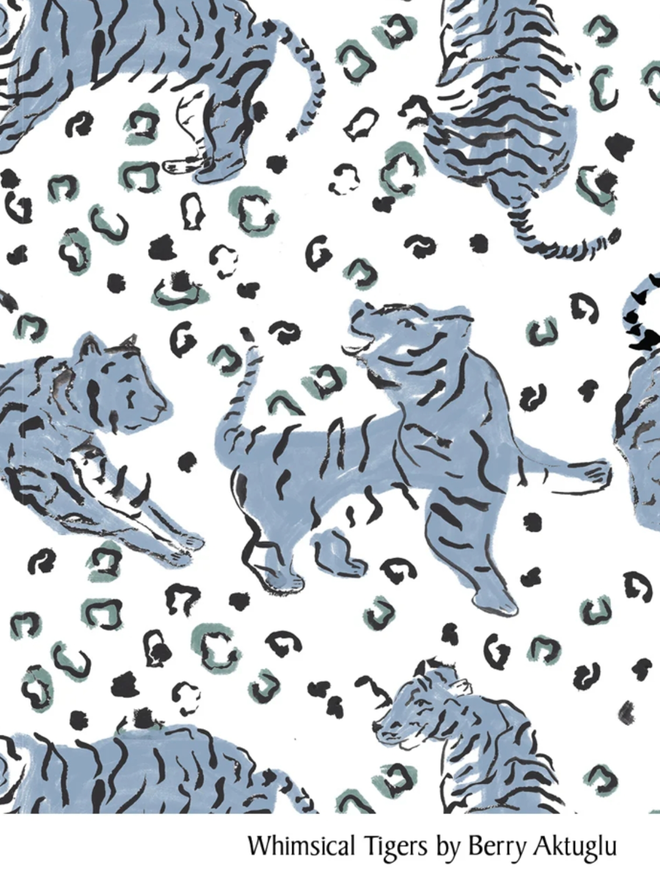 Whimsical Tigers Muslin. The pattern on the muslin.