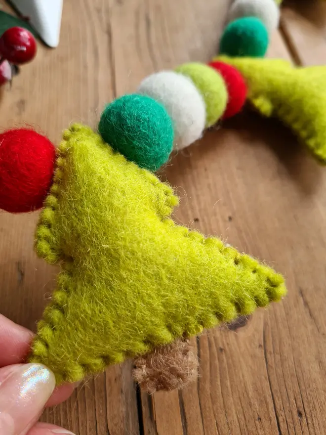 Felt Green Christmas Tree Garland