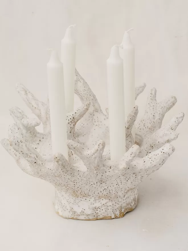 Ceramic Coral Candelabra by Charlotte Cadzow