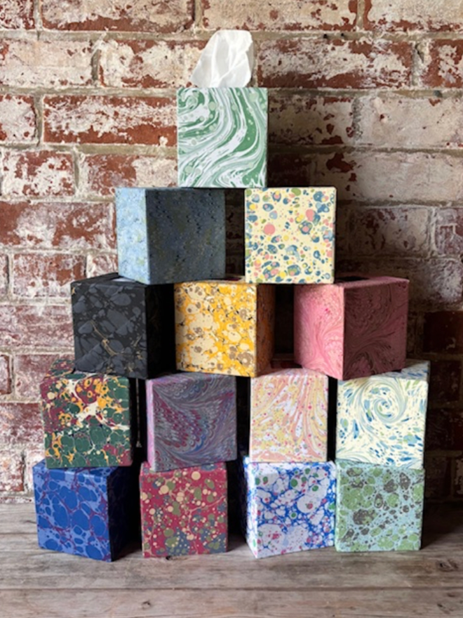Tissue Box. A stack of available designs of tissue box.