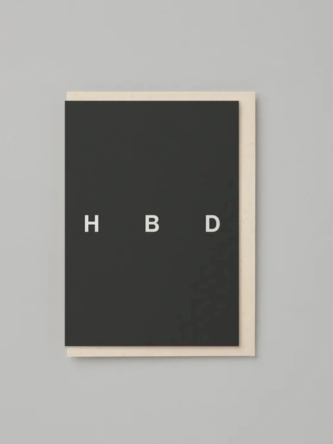 'HBD' typography Happy Birthday Card
