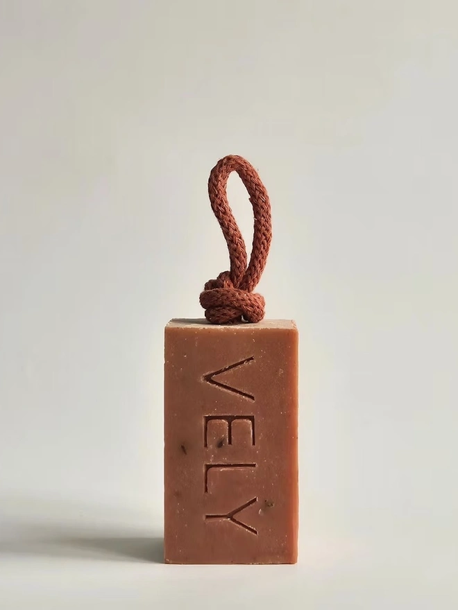 Soap On A Rope "Boudoir" With French Red Clay