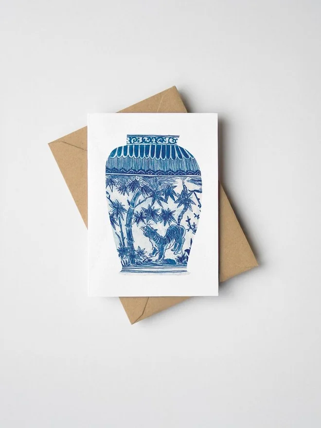 Mini Japanese Vase Greeting Card