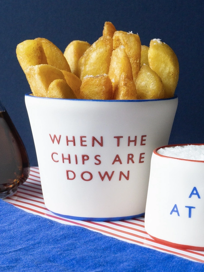 'When The Chips Are Down' Red Ceramic Bowl