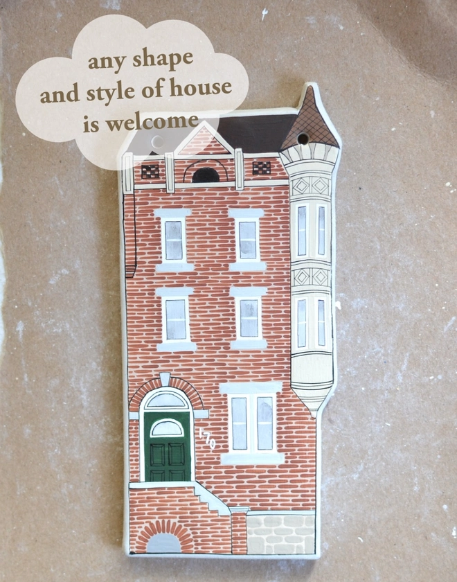 ceramic ornament in personalised design of a house
