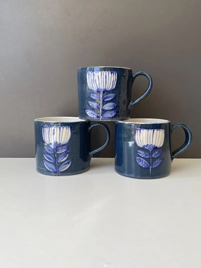  Hand-Painted Floral Mug