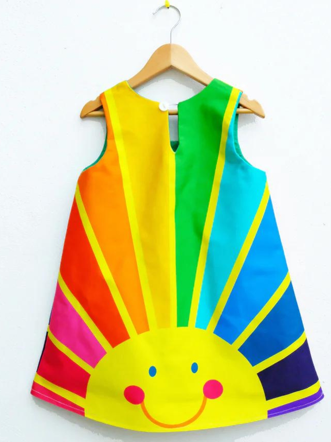 sunshine rainbow girls party dress back