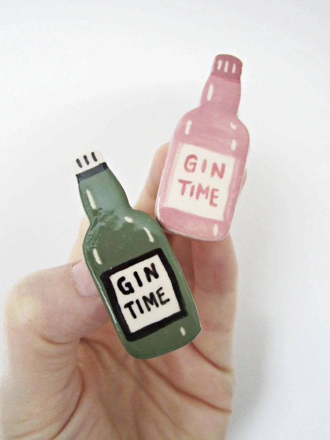 Boozy Ceramic Miniature Bottle Badges